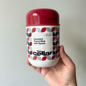 The Cellar insulated travel mug thermos with spoon sold at Macy’s
